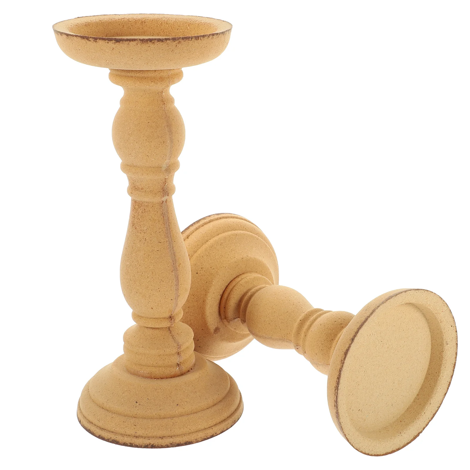 2 stuks Romeinse kolomhouders houten rustieke pijler kandelaar tafel middelpunt voor huisdecoratie houten houder