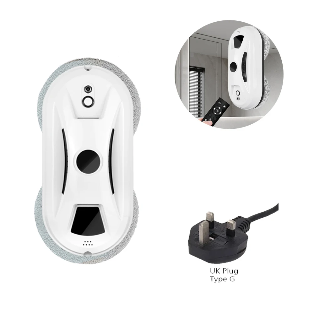 Window Cleaner Robot, Automatic Cleaning with Intelligent Path Planning, Edge Detection Technology, Remote Control, White