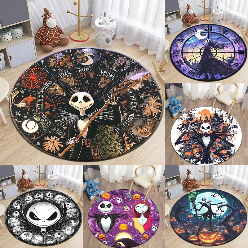 

MINISO Terrifying Head Bone Round Carpet Christmas Eve Terror Wind Rug Washroom Floor Mat Carpets for Living Room