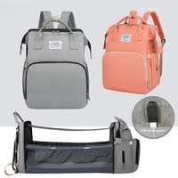 Folding Mommy Bag Lightweight Portable Folding Crib Bed Large-capacity Baby Backpack Female Mommy Outting Bag Mummy Bag