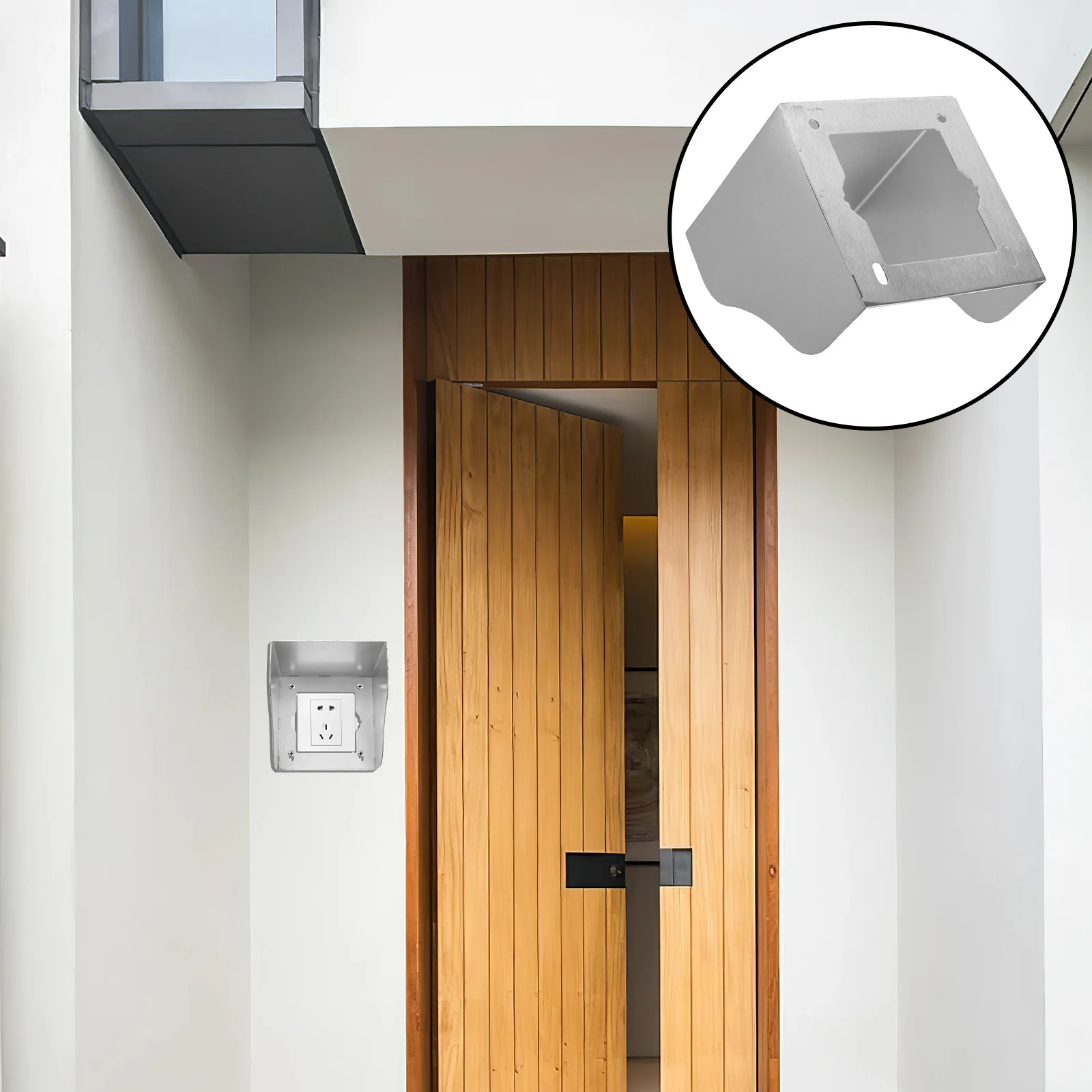 86Mm Stainless Steel Outlet Cover Waterproof Outdoor Electrical Socket Protector For Ev Charging Station Dustproof