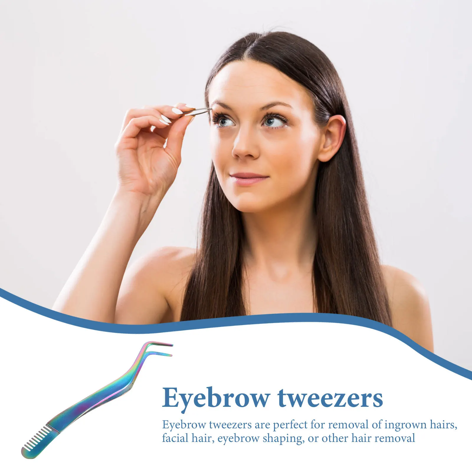 

Stainless Steel Eyelash Extension Tweezer Comb 2 in 1 Lash Applicator Tool for Makeup Artists Eyelash Comb Lash Tweezers