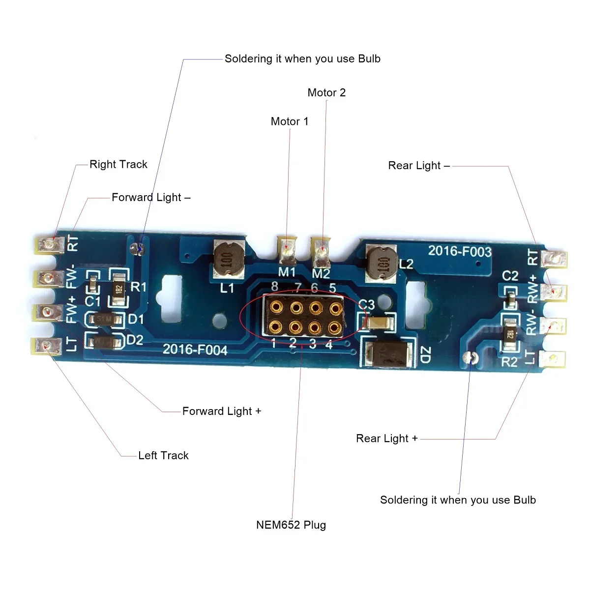 Ho Scale 1:87 Electric Train PCB Board 1/87 Million City Train Modified 8-Pin IC Circuit Board