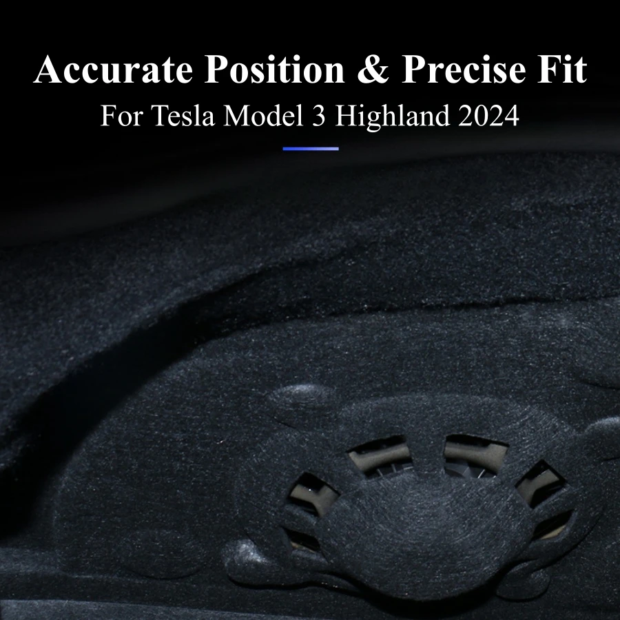 For Tesla Model 3 Highland 2024 Rear Trunk Soundproof Mats Noise Reduction Trunk Sound Deadening Mats Protective Pad Cover