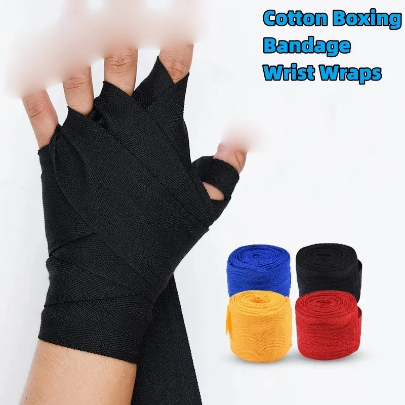 Cotton Boxing Bandage Hand Wraps Combat Protect Boxing Kickboxing Muay Thai Fighting Hand Strap Training Wrist Support