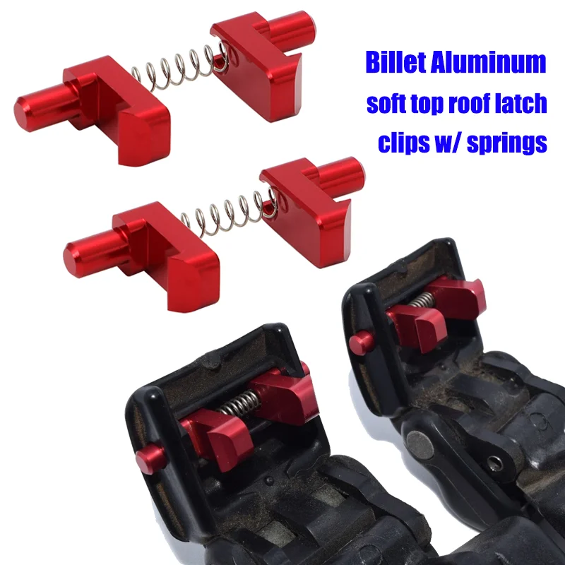 4PC Aluminum For Geo Tracker / Suzuki Sidekick soft top roof latch clips w/ springs For Vitara Jimny For Pontiac Sunrunner