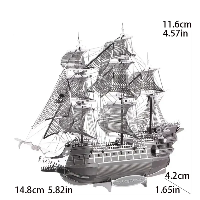 Rompecabezas de Metal 3D Flying Dutchman para niños, Kits de modelos, rompecabezas de corte láser DIY, juguete para niños