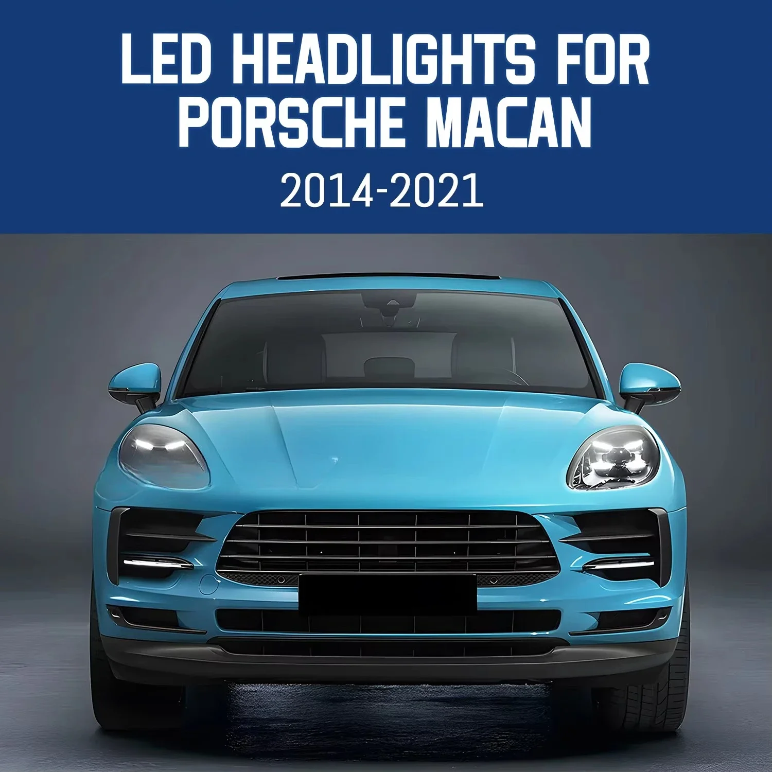 HCMOTIONZ Head Lights Assembly for  Macan 2014-2021 SUV (95B) LED Front Lamps DRL Blue Light Projector