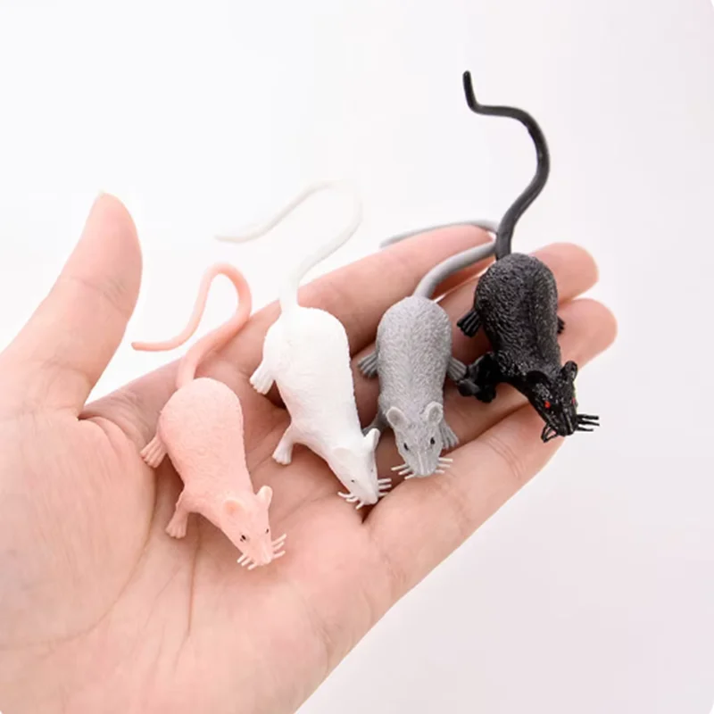 10Pcs Plastic Mouse Model Halloween Prank Small Gift Garden Decoration Prank Small Gift Multiple Colors Fake Mouse Boy Toys