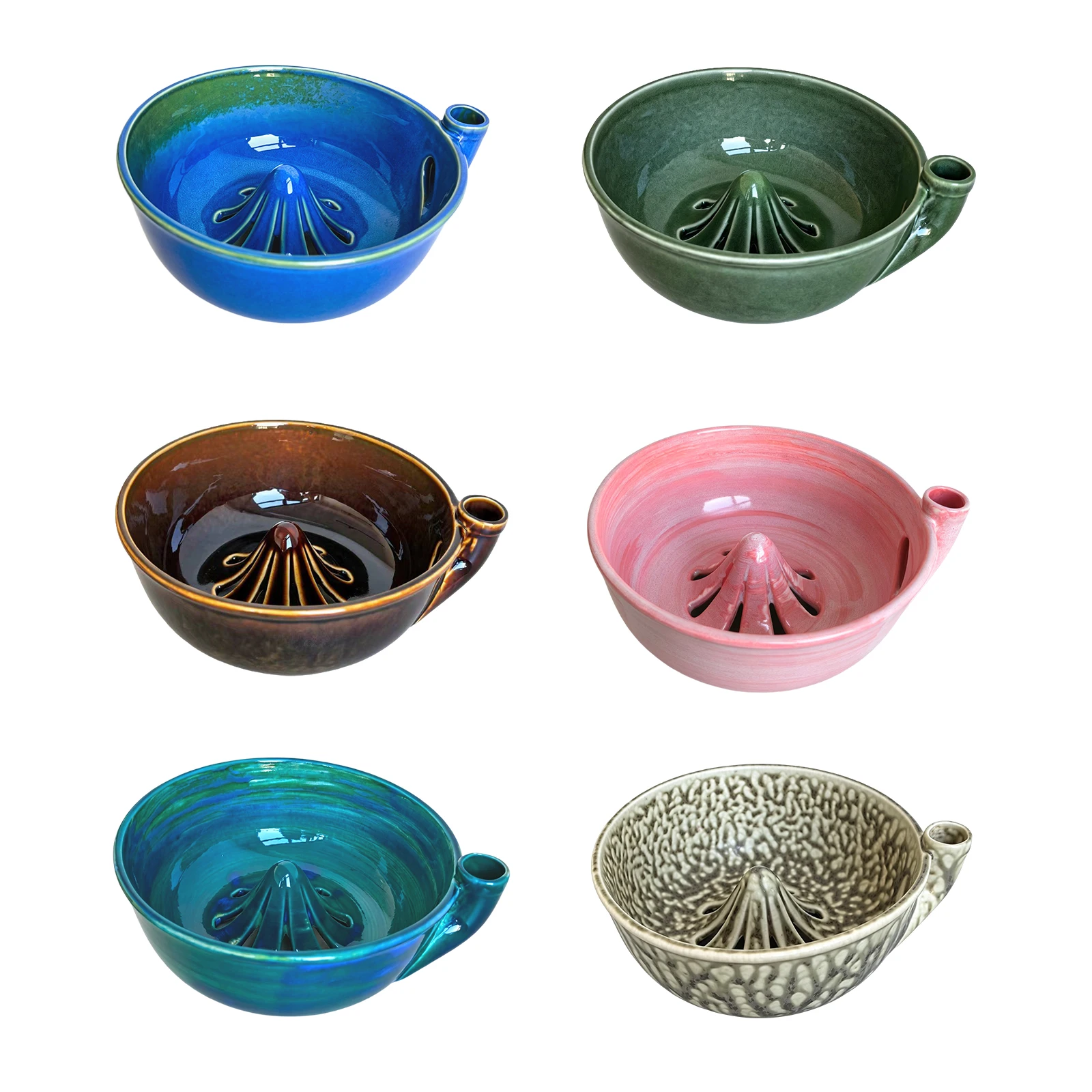 Ceramic Berry Rinse Bowl with Drainage Self Spinning Berry Washing Bowl 360 Degree Rotating for Cleaning Berries Vegetables