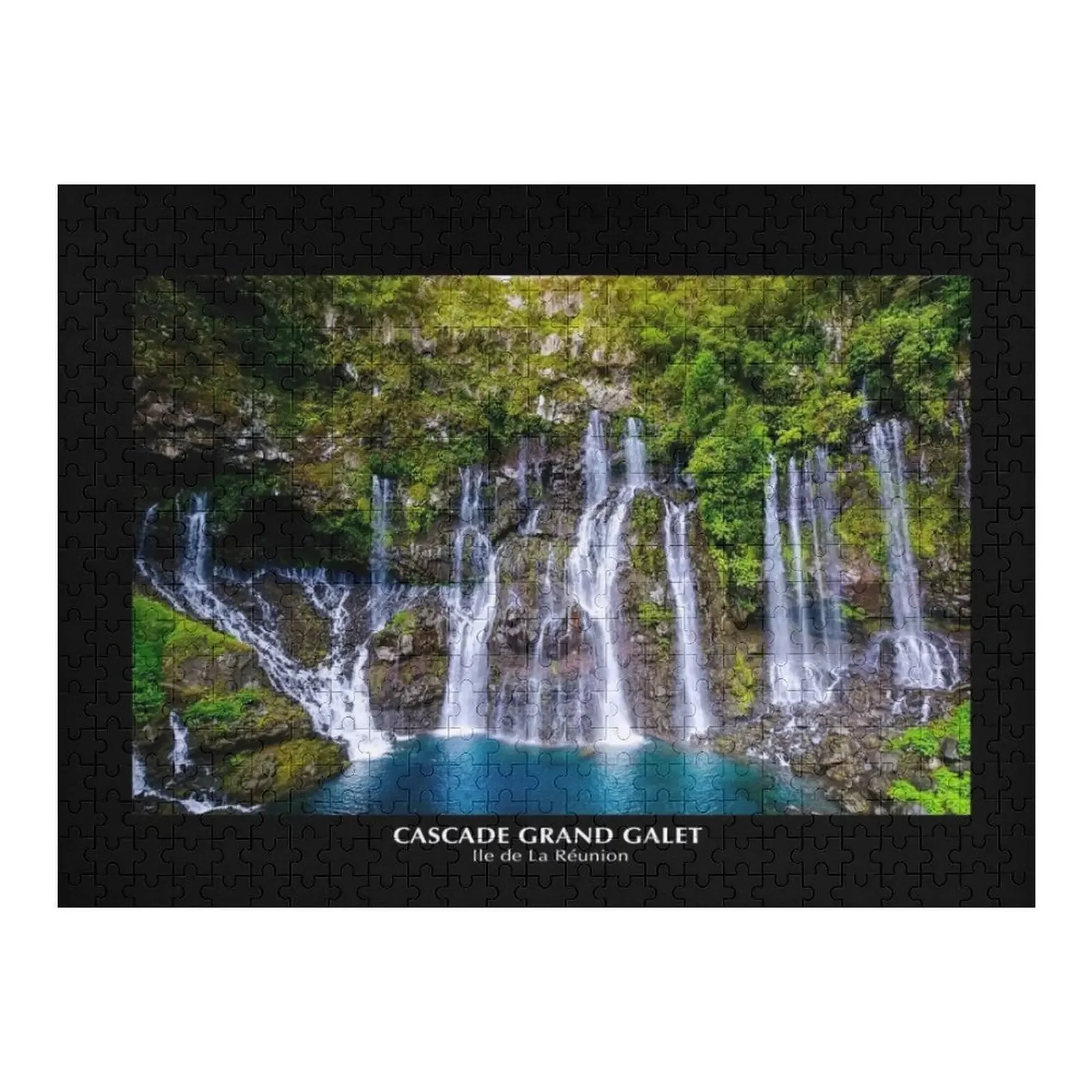 

Grand Galet waterfall in Reunion Island Jigsaw Puzzle Customizable Gift With Photo Customized Kids Gift Puzzle