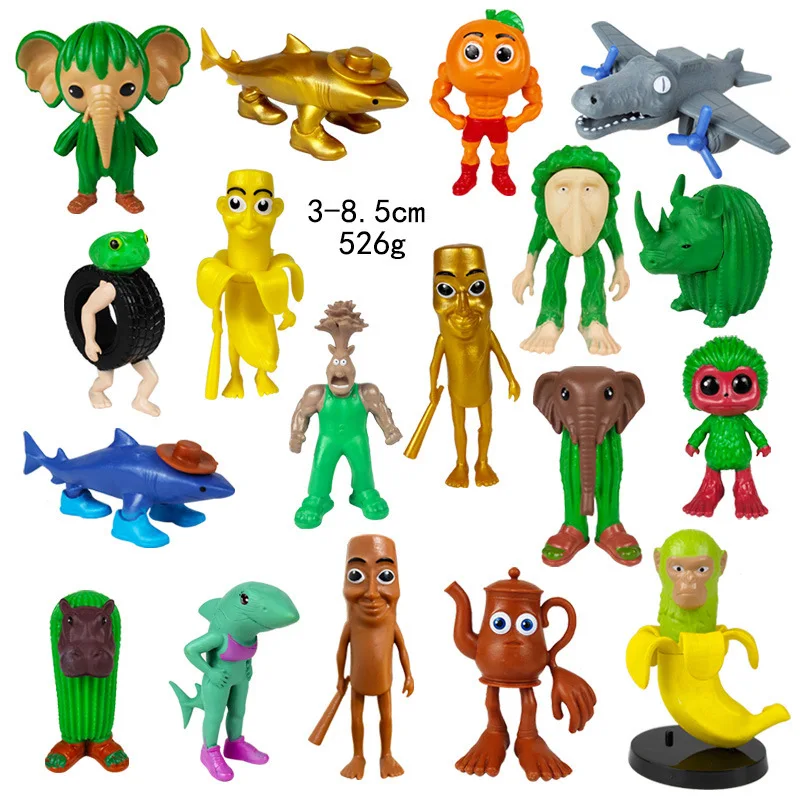 Brainrot Dieren Figuur Tung Tung Tung Sahur Actiefiguur Tralalelo Tralala Cartoon Beeldje PVC Monster Serie Model Desktop Decoratie Gift