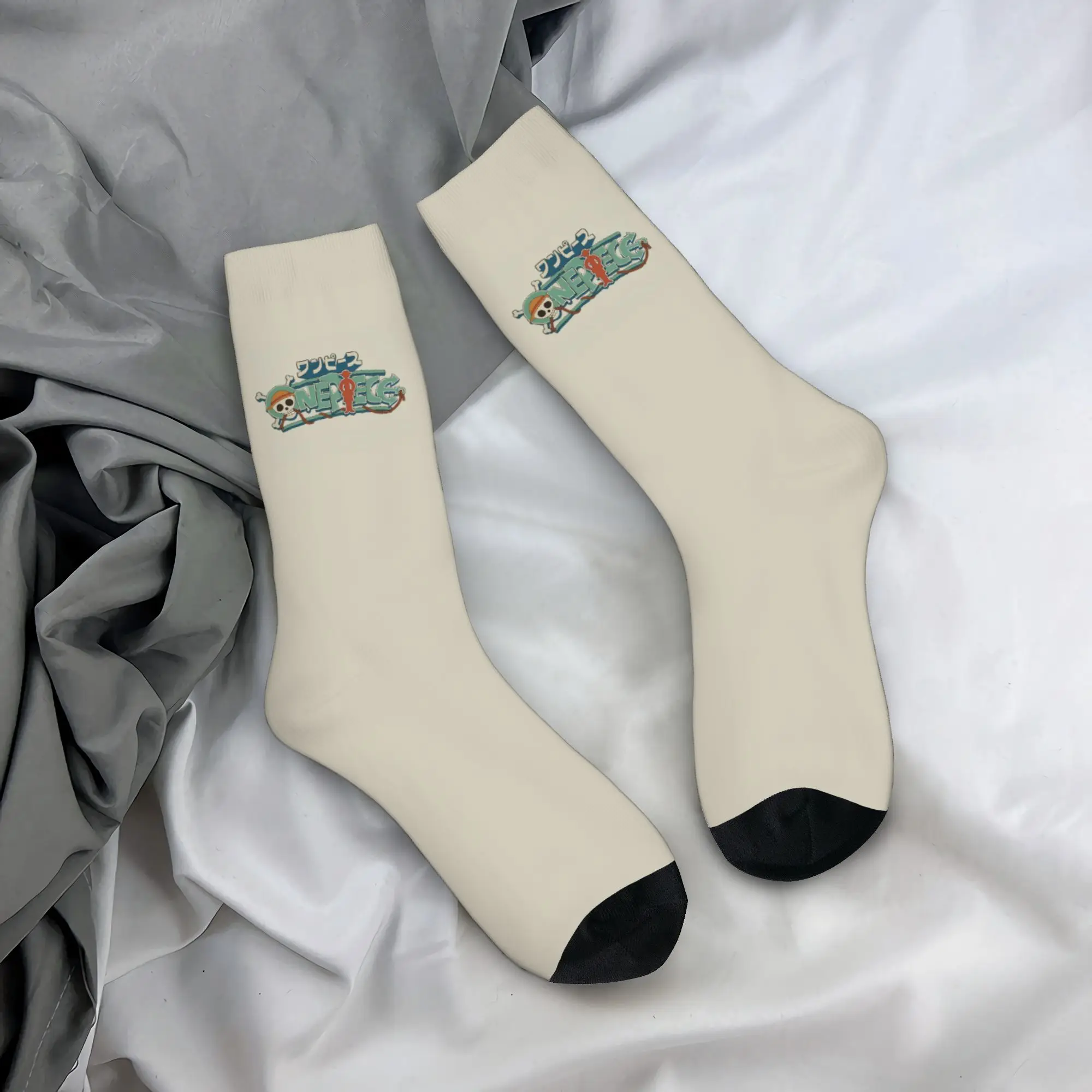 Funny Sock One Piece Classic One Piece Logo Rock Quality Pattern Printed Men Socks Casual Men's Socks