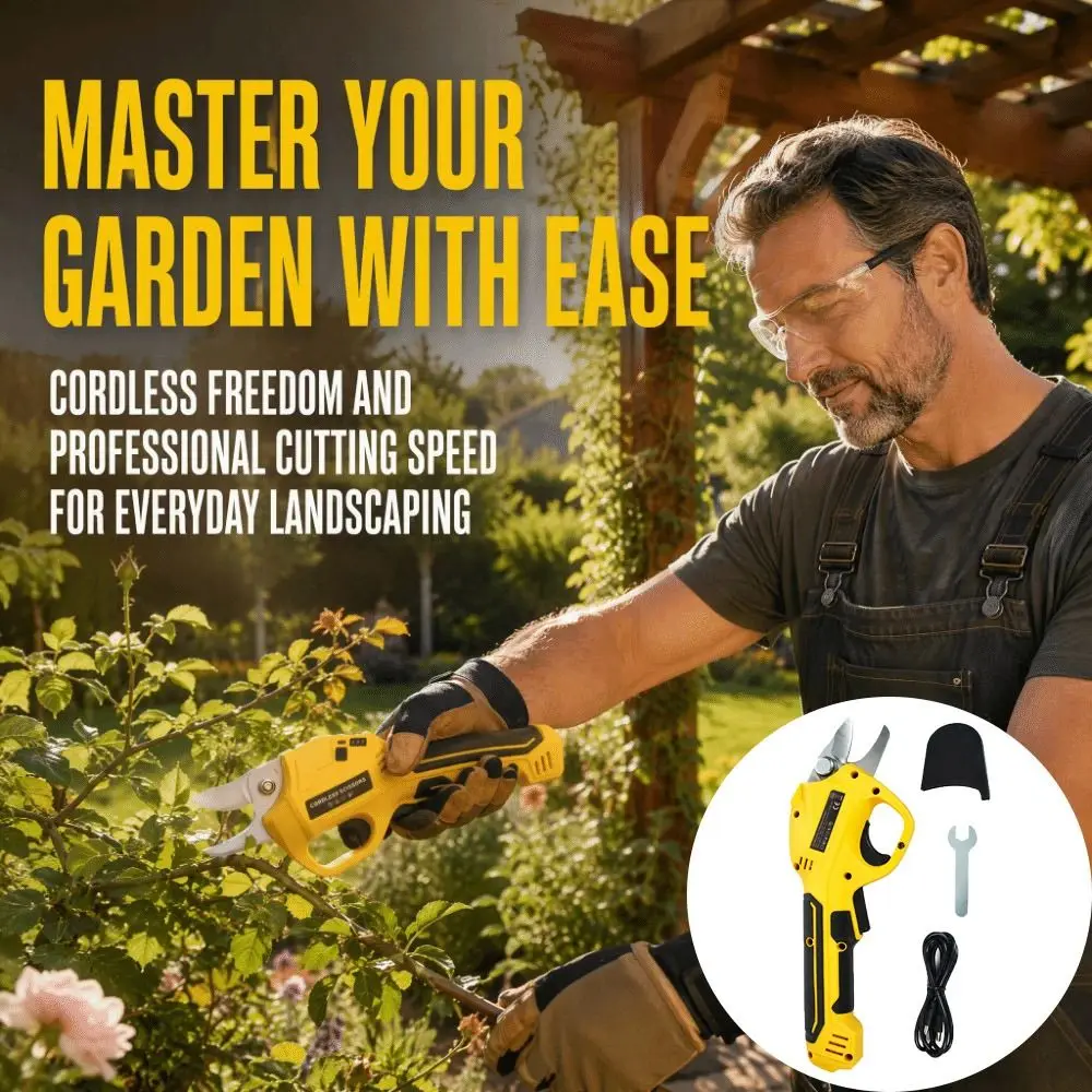 Rechargeable Electric Pruning Shears Li‑ion Battery Heavy‑Duty Handheld Pruner Cordless 30Mm Cutting Branch Pruning Shears