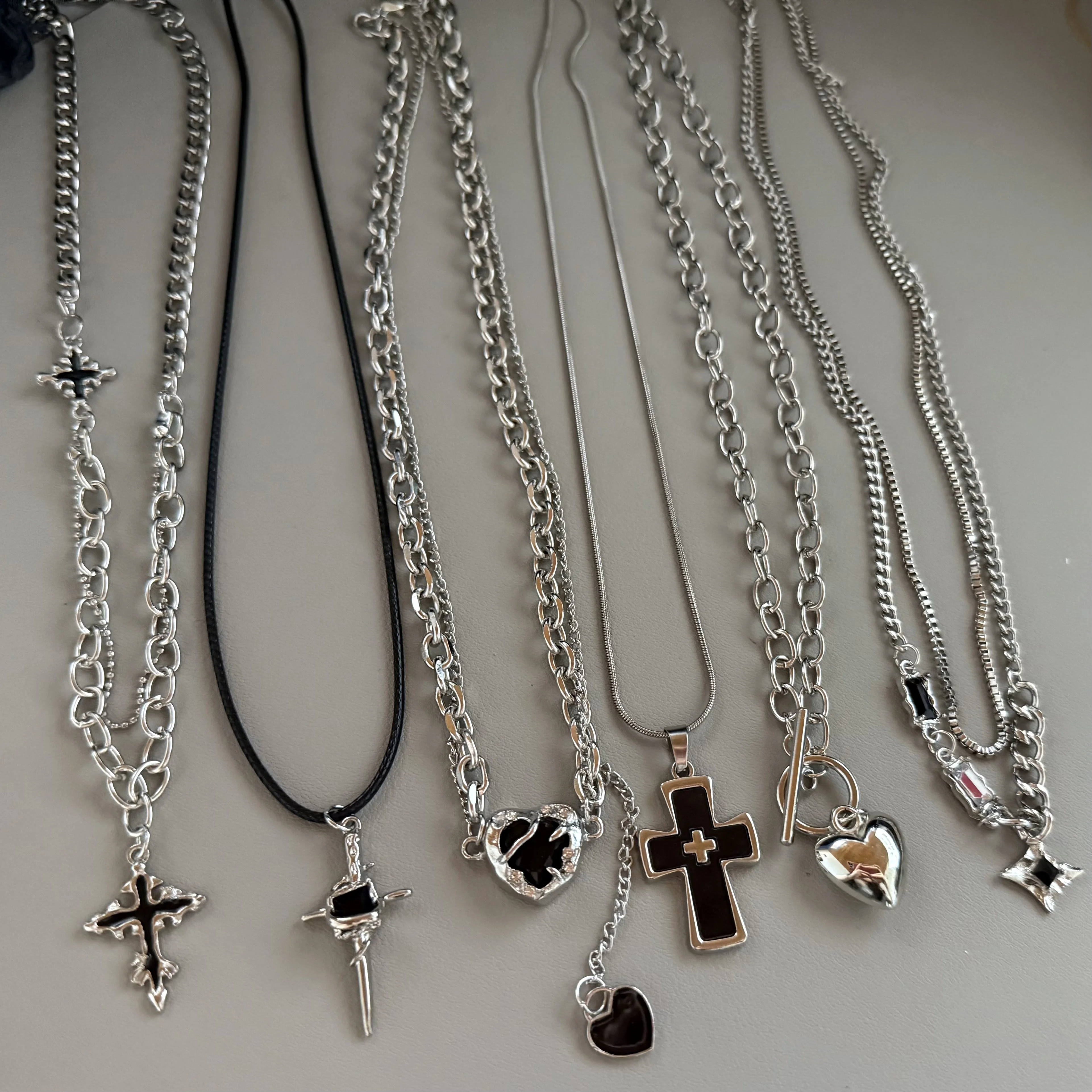 جديد الشرير القوطي الفولاذ المقاوم للصدأ ستار الصليب القلب قلادة المختنق سلسلة حلية قلادة الكورية الرجال النساء Y2K EMO اكسسوارات مجوهرات