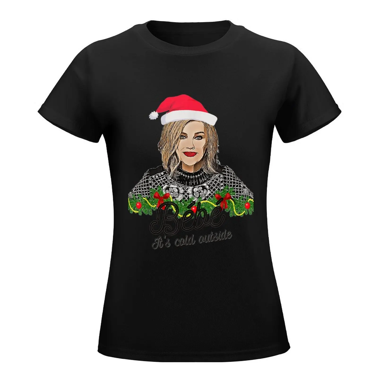 Bebe its cold outside Meme T-Shirt graphics oversized plus size t shirts for Women loose fit