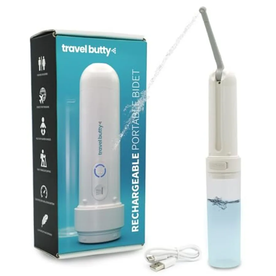 

Портативный биде для путешествий - 3 режима давления, USB-зарядка, регулируемая насадка, легкий и компактный дизайн для личного использования