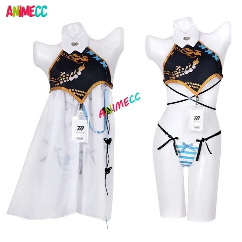 

ANIMECC IN STOCK Ryuuge Kisaki Cosplay Doujin Costume Wig Anime Blue Archive Cosplay Qipao Halloween Party Outfits for Women