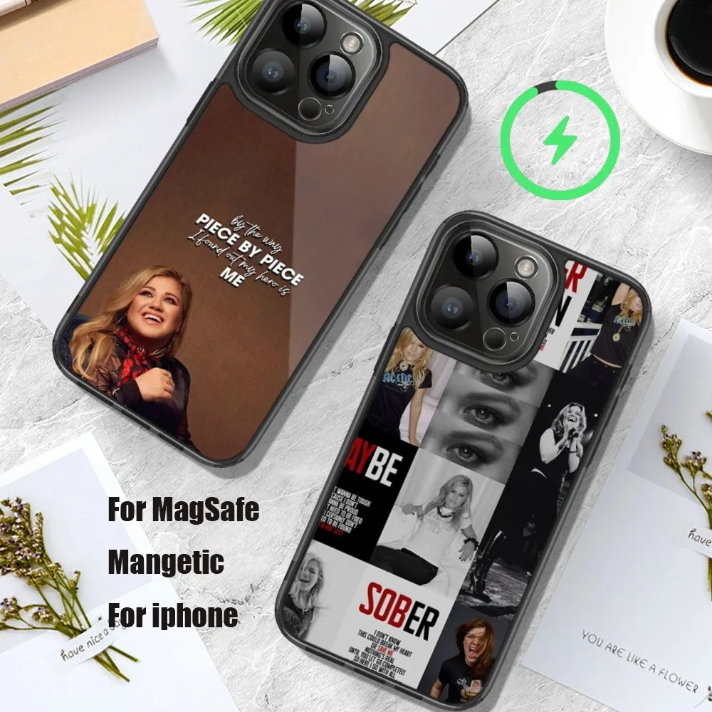 K-Kelly C-Clarkson Singer Phone Case For iPhone 11 12 13 14 15 Pro Max Plus Mini Magsafe Magnetic Wireless Charging Shell