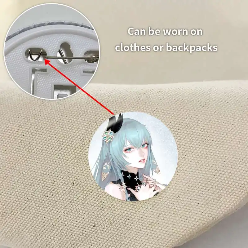 شارة أنيمي VTuber وبروش مرساة ، دبابيس طية صدر ، حلية شخصية ، ديكور حقيبة ظهر ، أزياء شخصية