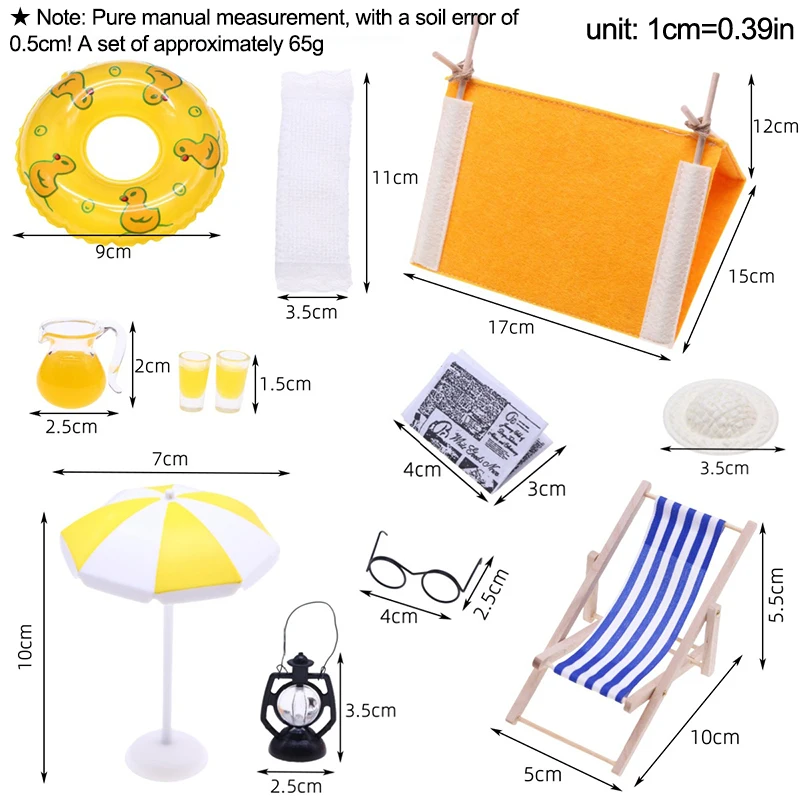 Mini conjunto de barraca de acampamento de verão, casa de bonecas, simulação de cena de praia, decoração para crianças, brinquedos de simulação