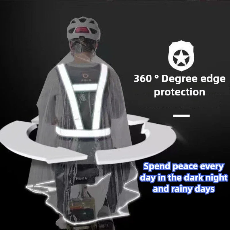 Specialized Folding Raincoat Electric Riding Fully Transparent Raincoat Thickened and Enlarged Full Body Integrated Raincoat