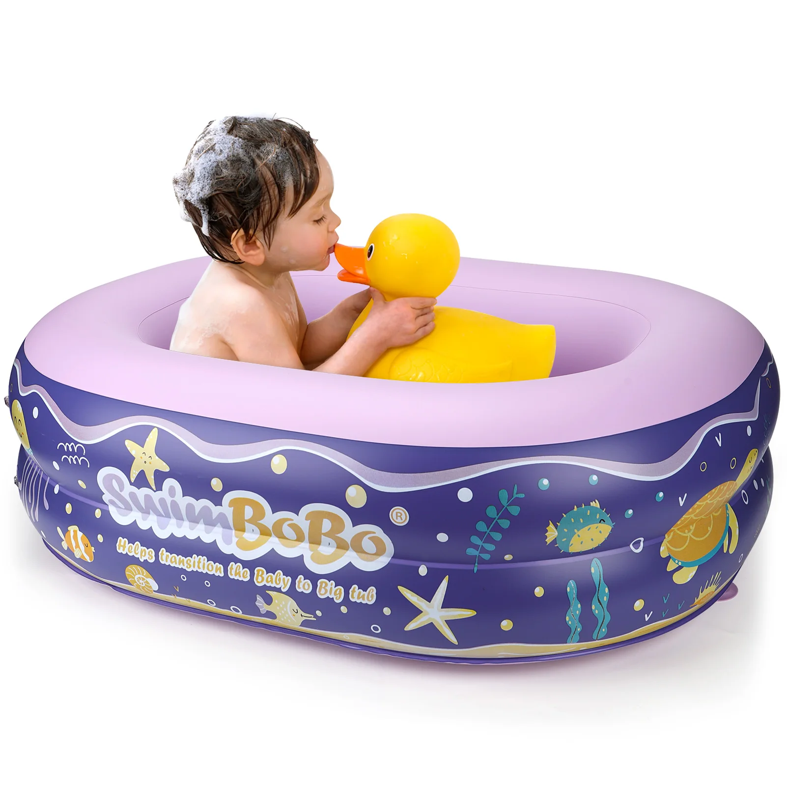 Inflatable Baby Bathtub Mini Swim Pool Infant Bathing Basin Kids Bath Seat Portable Folding Soft Bathtub Swim Accessories