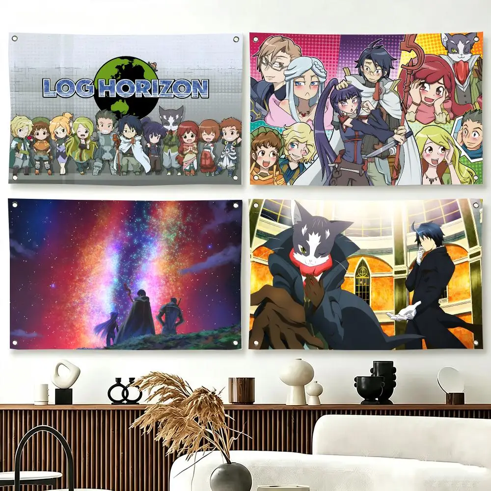 Adventure Anime L-Log Horizon Flags  For Living Room Home Dorm Decor Wall Outdoor Camping Party Banner Gifts