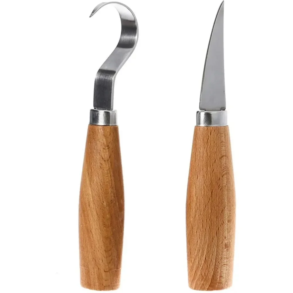 Wooden Carving Hook Knife Beginner Profession Carving Knives Peeling Sculptural Beech Handle Chisel Woodworking Cutter Hand Tool