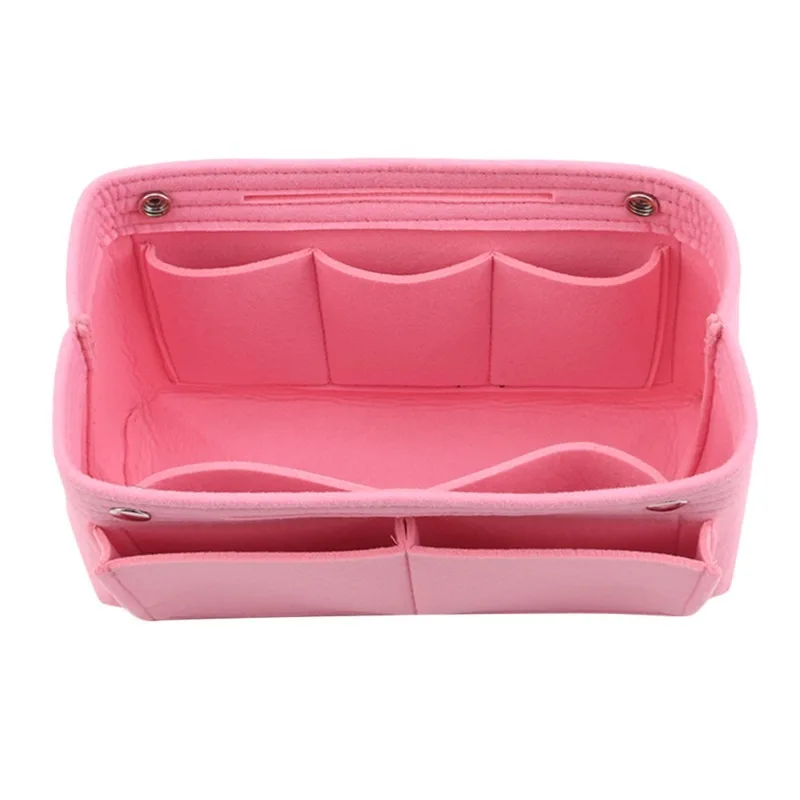 Bolsa de fieltro para mujer, organizador de cosméticos, bolsas de maquillaje con múltiples bolsillos, bolsa interior, bolsos aptos