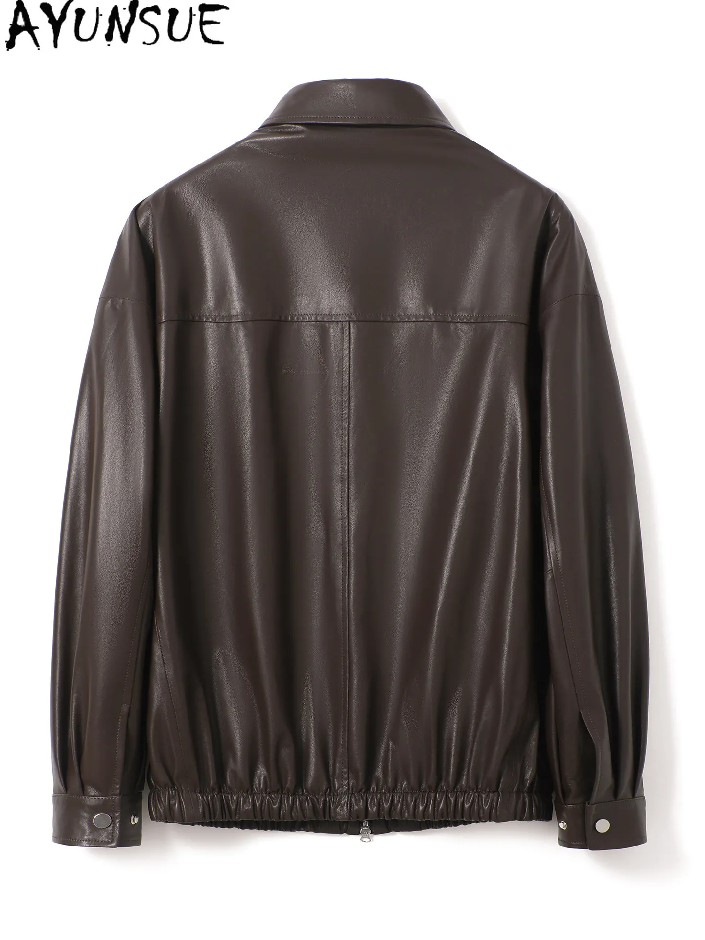 AYUNSUE Real Leather Jacket Women Top Layer Sheepskin Coat for Woman Autumn Clothes Loose Fit All Plant Tanning Куртка Кожаная