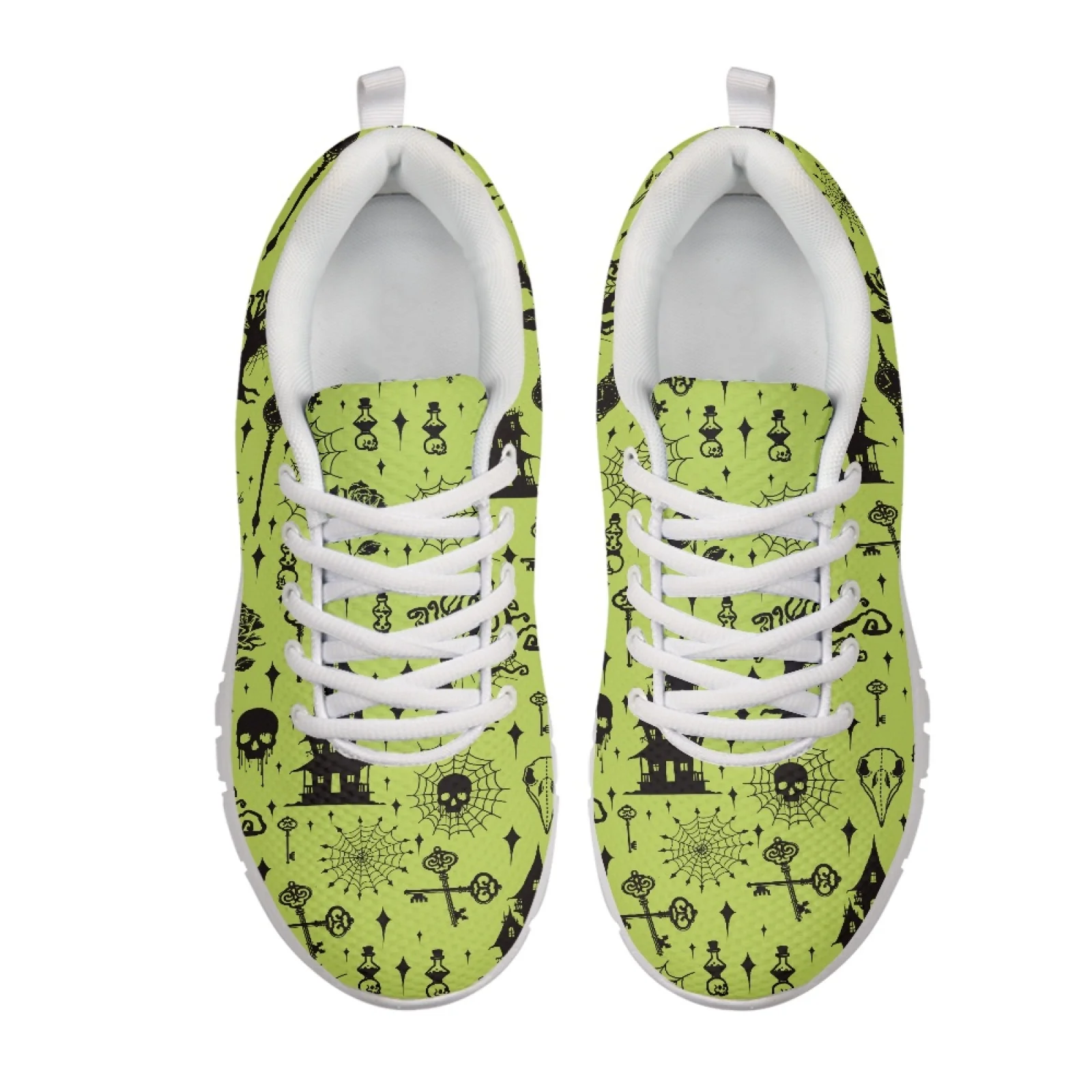Coloranimal Spooky Pattern New Design Casual Walking Sneakers for Women Mesh & EVA Sole Tennis Shoes Walking Shoes