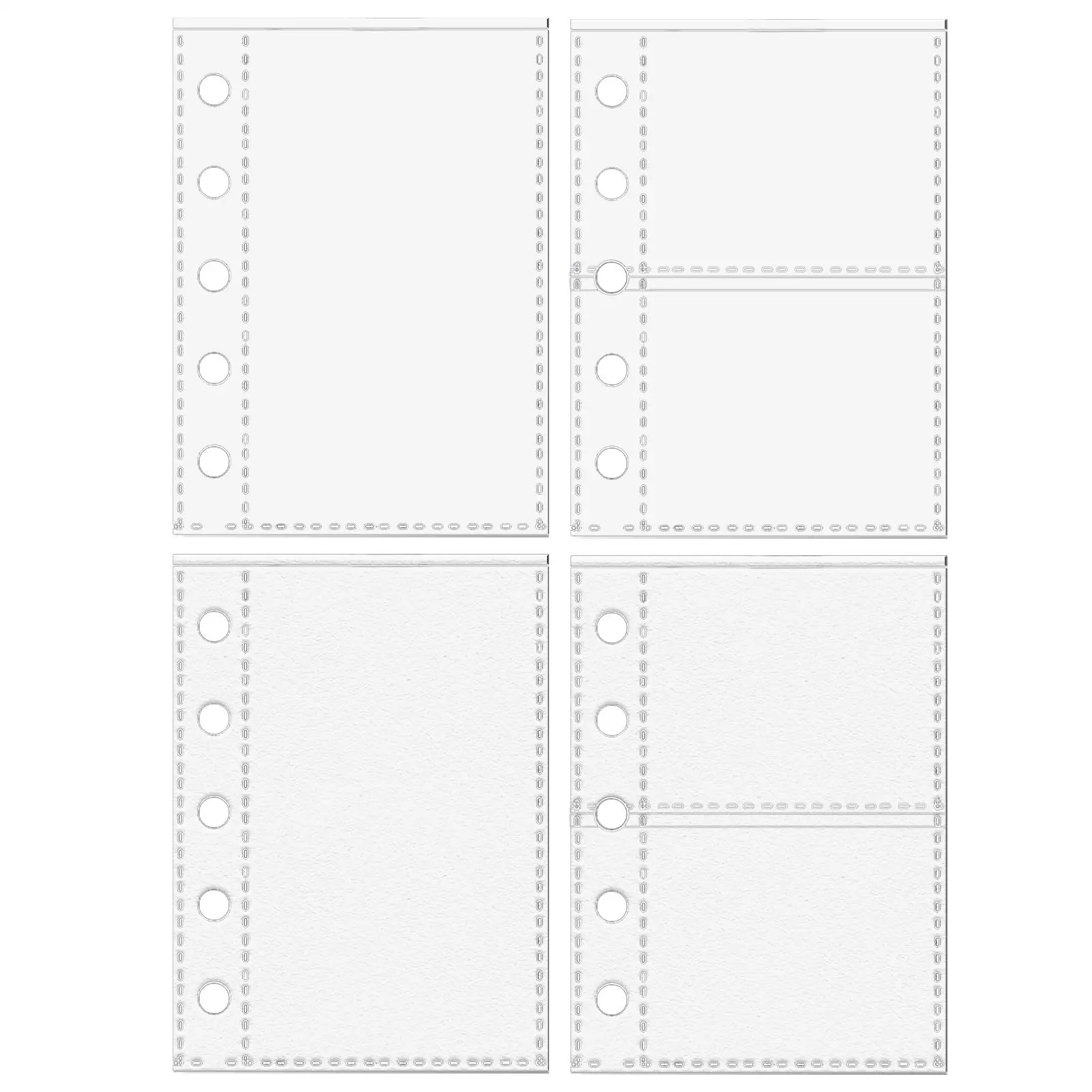 واقيات الصفحات 10 قطع A7 6 حلقات أغطية مستندات شفافة أغطية مستندات شفافة لمشروع الموظفين الإداريين المكتبيين