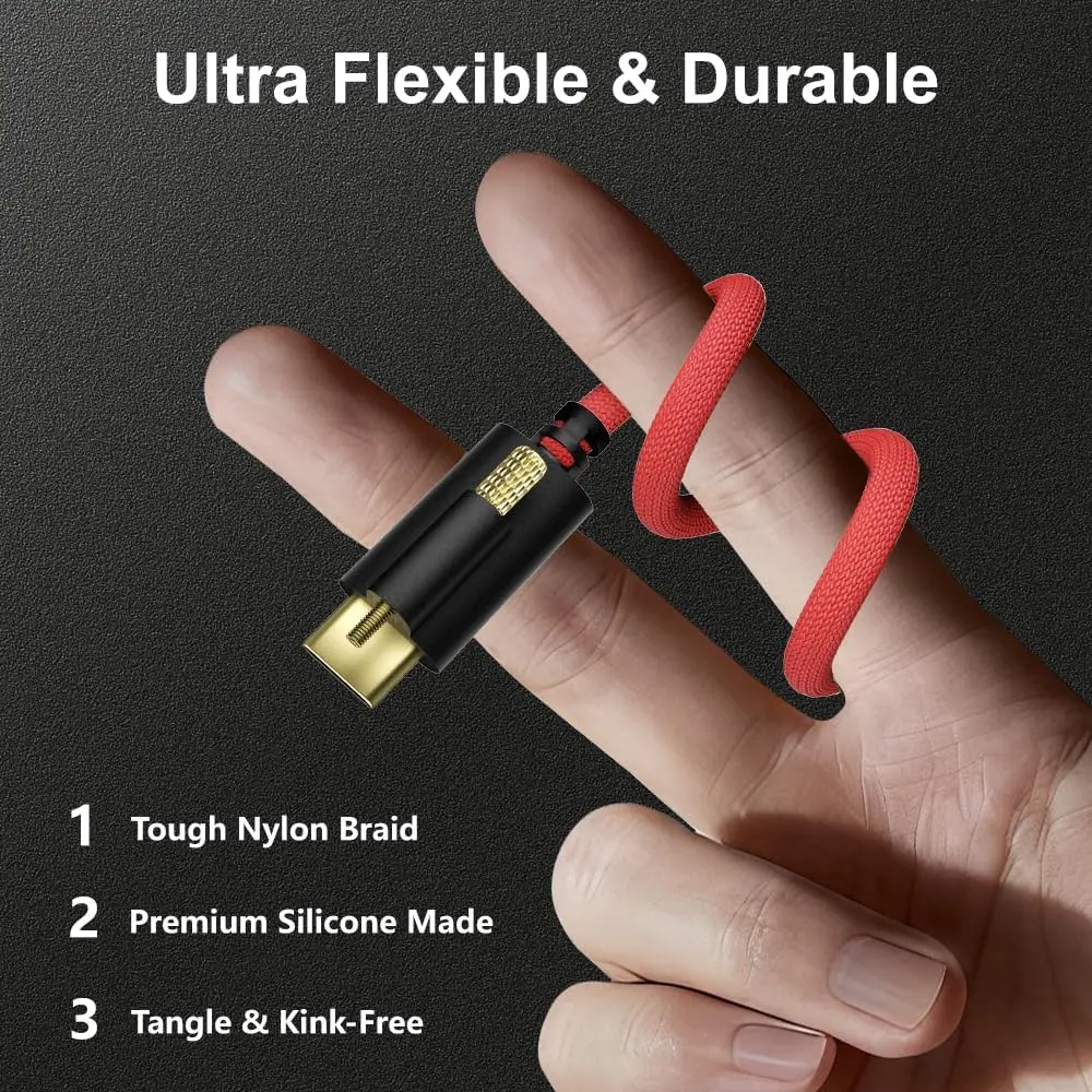 Cable USB-C a USB-C 3.2 Ultraflexible Rojo 3.3 pies - usage example