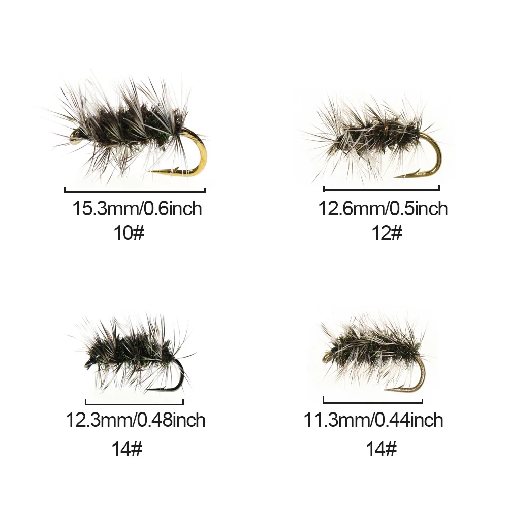 4/6PCS Griffith's Gnat  Dry Fly Small Size Trout Grayling Fly Fishing Lures Peacock Herl Body Grizzle Hackle #14-#20 view 2
