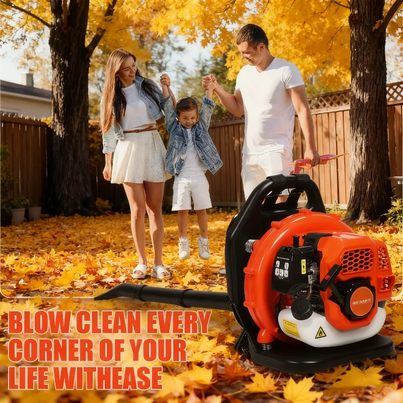 

Газовый рюкзак 52CC, вентилятор для листьев, 2-тактный двигатель, пылеуловитель 550CFM, чистка патио, уход за газоном, работа по дворам, ландшафтный дизайн