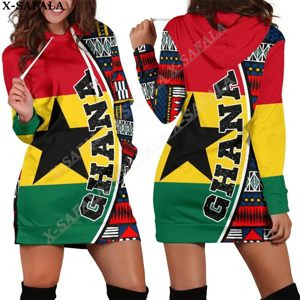 

Kente Emblem Country Flag New Harajuku Novelty 3D Print Autumn Hoodie Dress Women Casual Wear Long Sleeve Hooded Dress-2