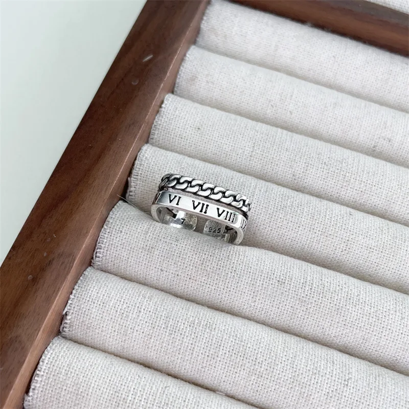 925 Sterling Silver Double-Layer Geometry Adjustable Ring Fashion Exquisite For Women Jewelry Accessories Wedding Party Gift