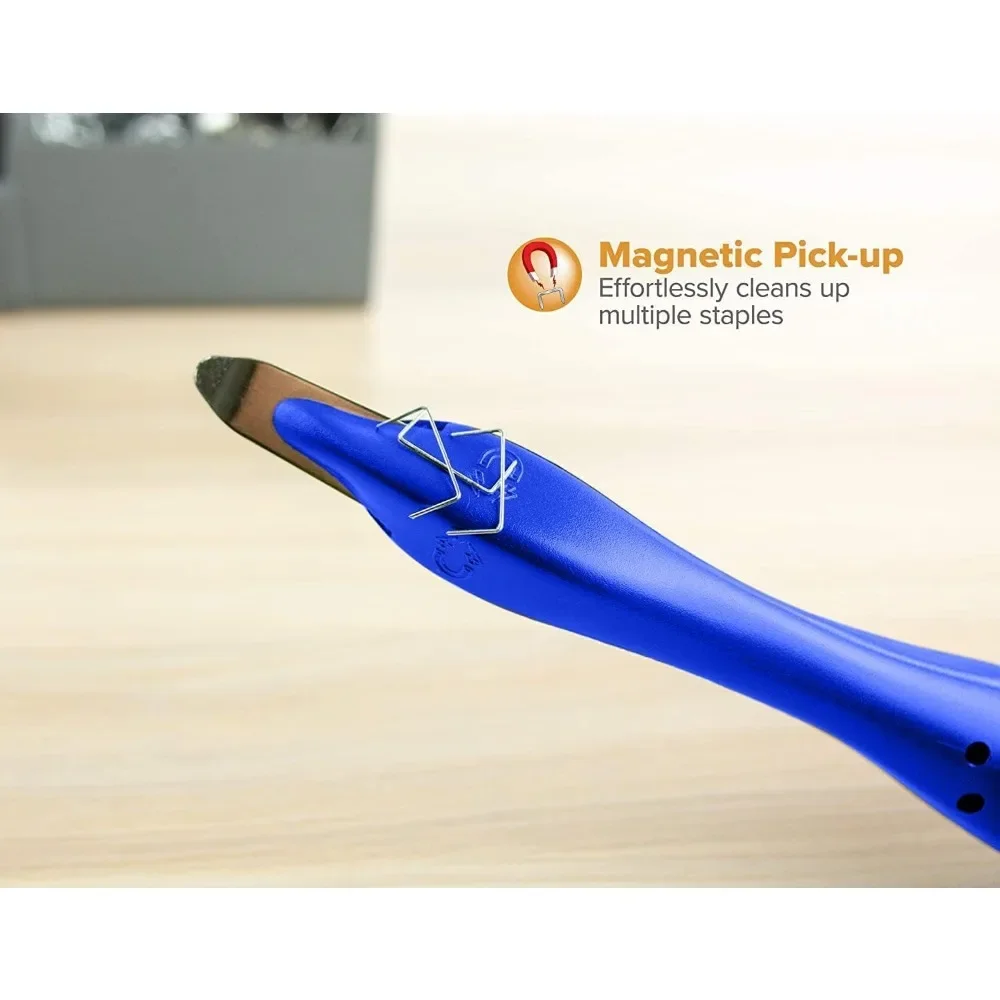 プロフェッショナル磁気簡単ホッチキスツール、オフィス、家庭、学校用の青いホッチキスドローバー3パック