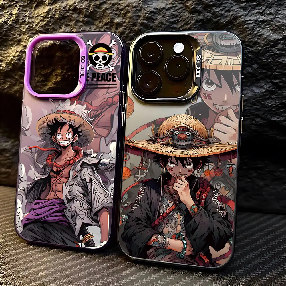 Anime Ones Pieces Luffys Phone Case For iPhone 16 15 14 13 12 11 Pro Max X XR XSMAX 8 7 Plus Candy Matte Shockproof Back Cover