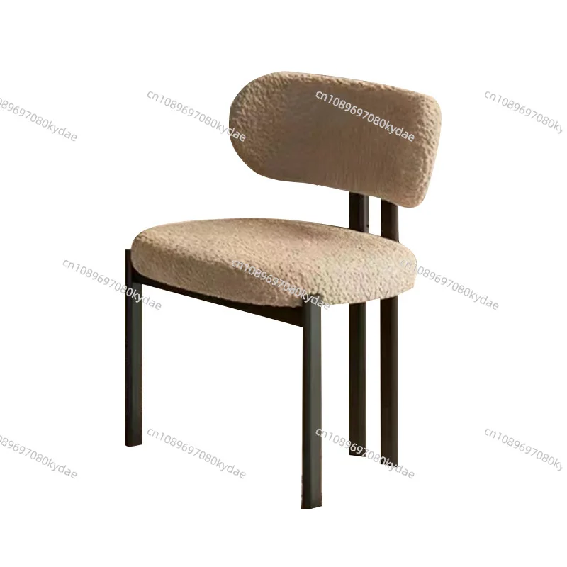 

Nordic solid wood fabric dining chair wabi sabi wind leisure negotiation chair model room hotel designer backrest desk chair