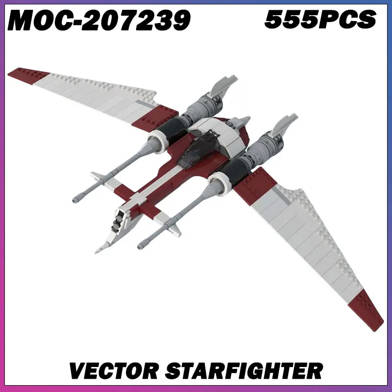 

555 шт. MOC-207239 знаменитая звезда боевой фильм векторная модель космического истребителя DIY творческие идеи детская сборная игрушка подарок на день рождения блоки