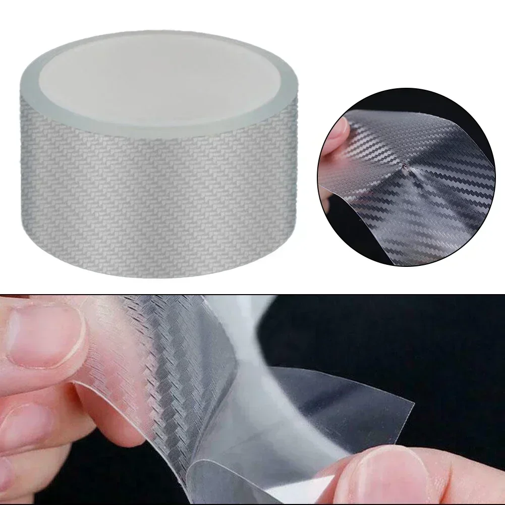1x 300cm *5cm Car Door Protection Sill Scuff Cover Anti-scratch Sticker Transparent Carbon Fiber Texture Protection Film