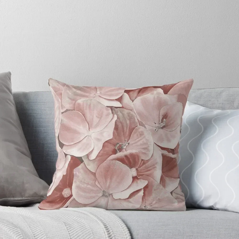 

Blush pink hydrangea Throw Pillow Ornamental Pillow Custom Cushion christmas ornaments 2025 pillow