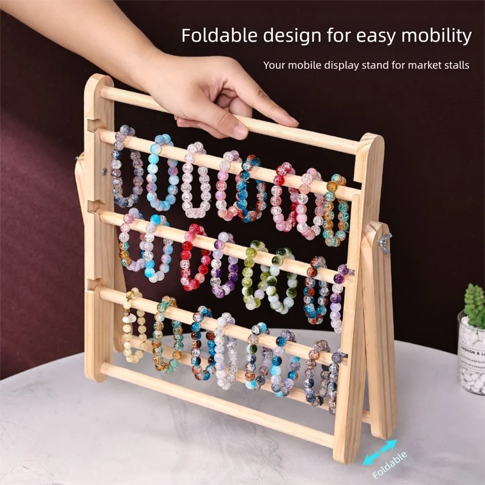 

Простая стойка для хранения браслетов из цельного дерева, многослойная многофункциональная подставка-органайзер, стеллаж для выставки товаров, аксессуары для дома