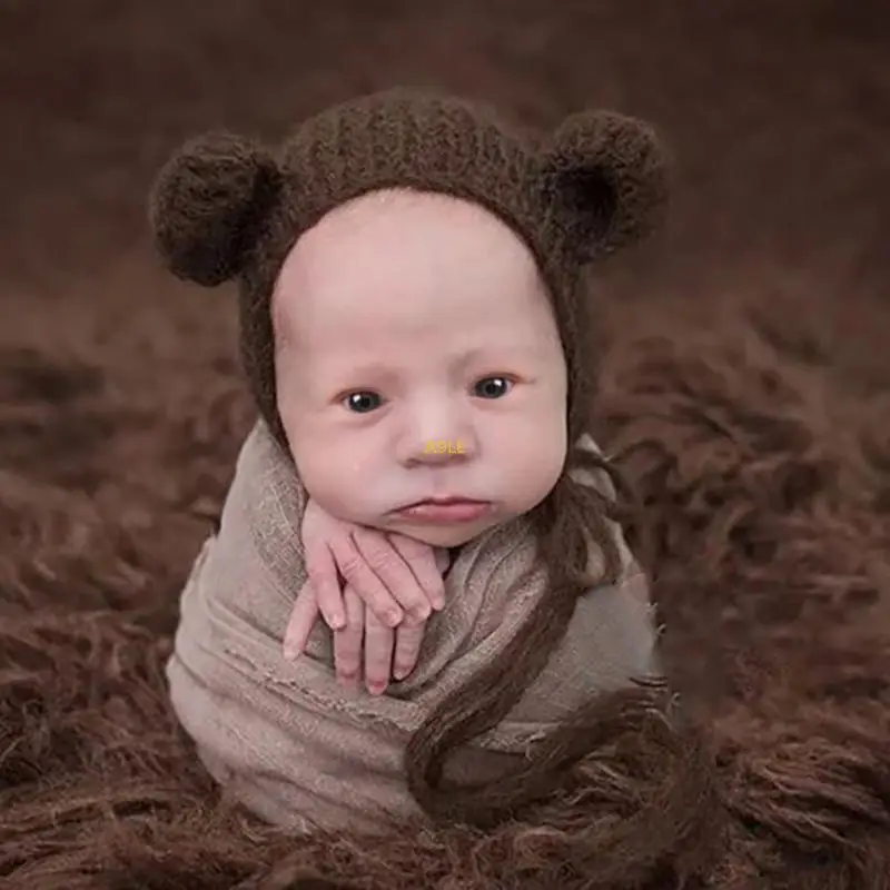 Baby Bear Hat Suspenders Costume Set Photo Outfit Photoshoots Suit Newborn Shower Gift Infant Photography Costume