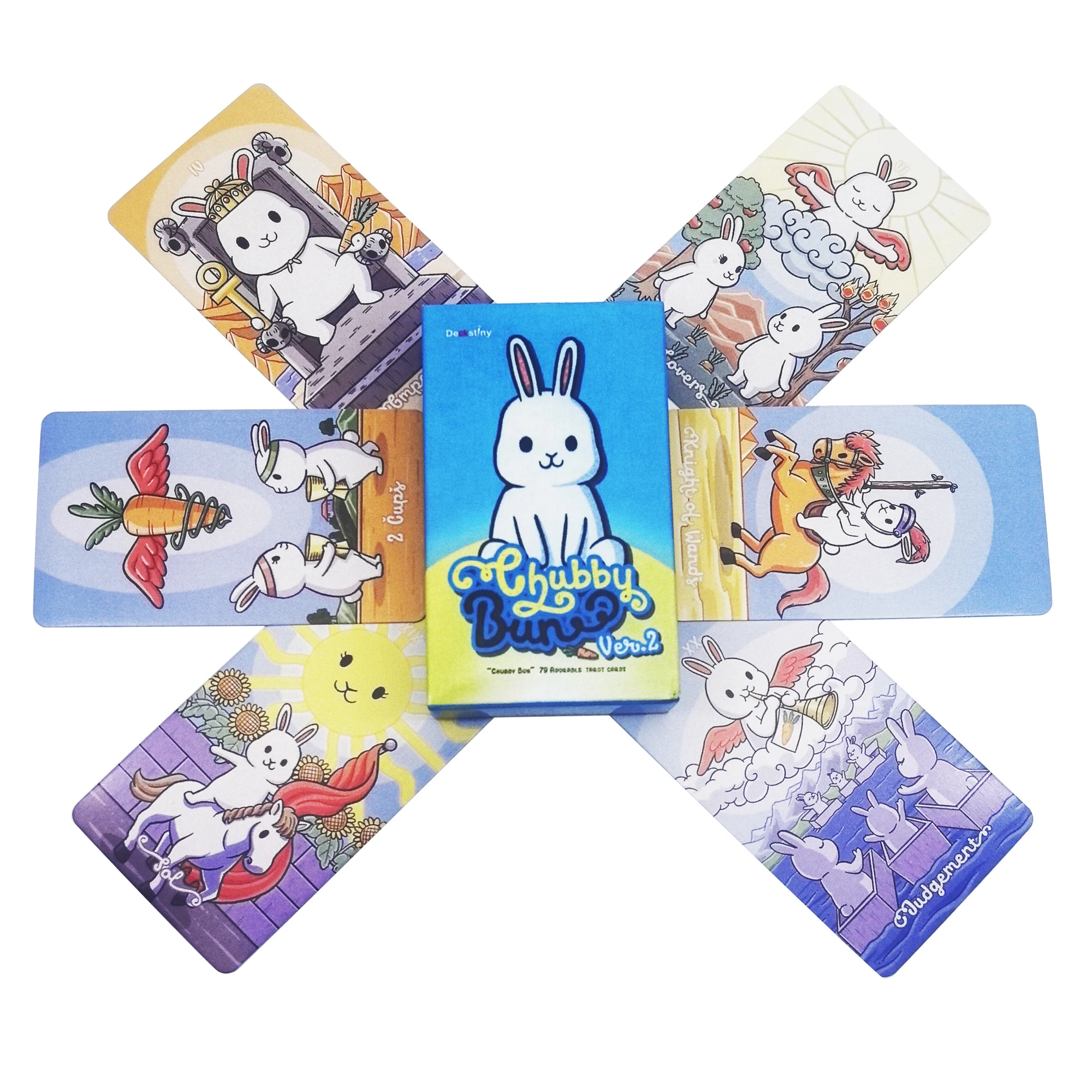 

Chubby Bun Tarot Rabbit Cards A 79 Deck Oracle English Visions Divination Edition Borad Playing Games gift
