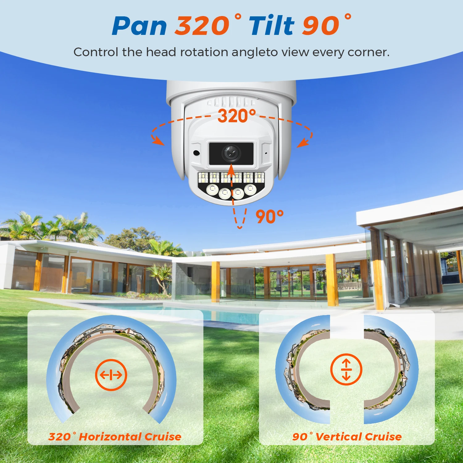 Imagem -02 - Câmera de Vigilância Wifi Lente Dupla Detecção Humana ai Segurança Externa Câmeras ip Ptz Intercomunicador Bidirecional Câmera Cctv 5ghz 4k 8mp 10mp