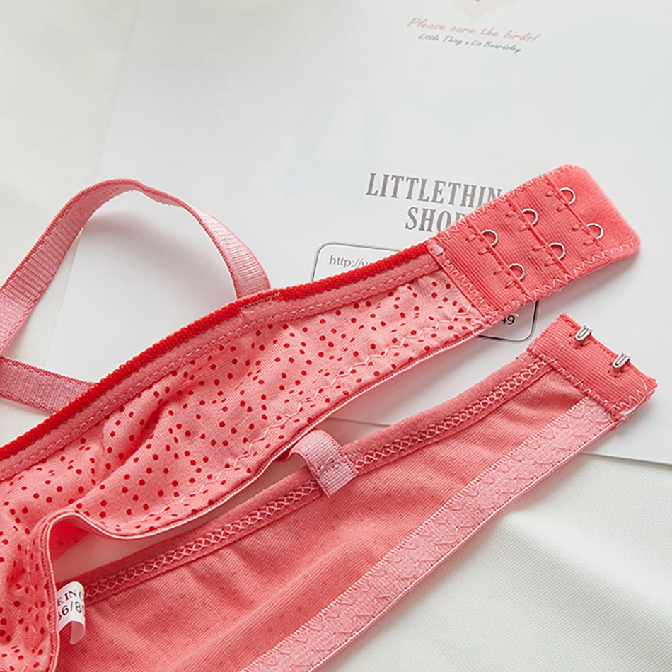 Girls Puberty Development Bra Solid Color Printed Cotton Fashionable Comfortable Girls Bra Lightweight Snug Fitting Underwear