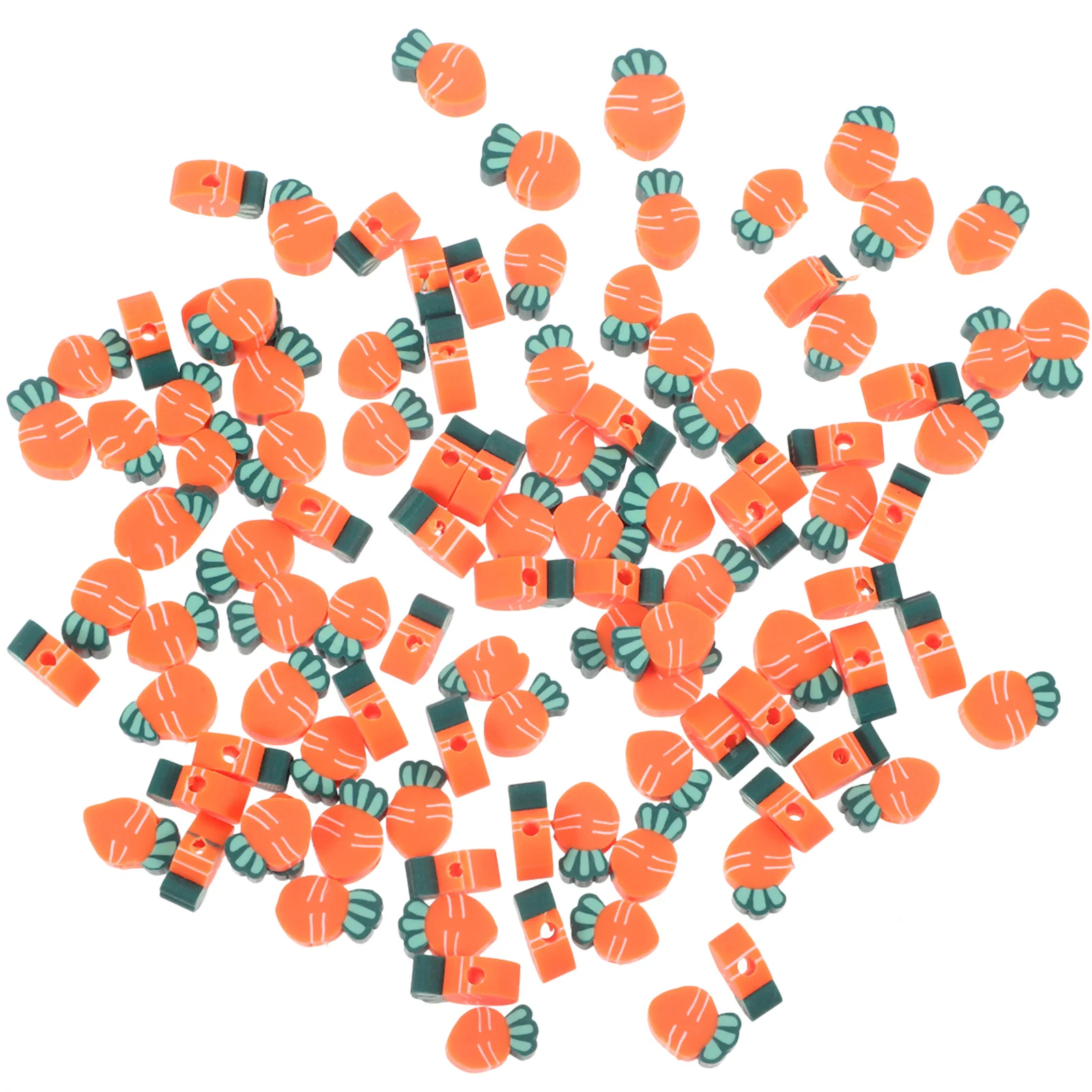 

100Pcs Carrot Clay Beads Polymer Charms for DIY Jewelry Making Necklace Bracelet Loose Spacer Beads Clay Necklace Loose Bead